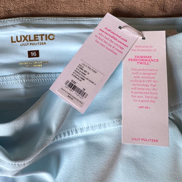 Lilly Pulitzer Luxletic Monica Scallop Skort, Hydra Blue, size 16, NWT - Picture 5 of 6